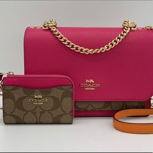 ‼️FINAL PRICE Coach Klare Crossbody Colorblock Signature Canvas+L Zip Card Case